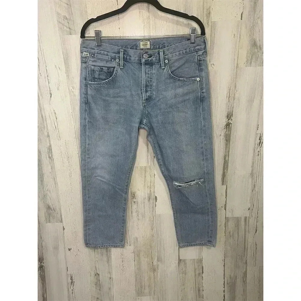 Citizens of Humanity Emerson Boyfriend Jeans Size‎ 27 Light Wash Distressed - Picture 2 of 12